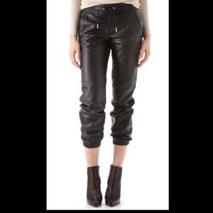 Juicy Couture leather track pants